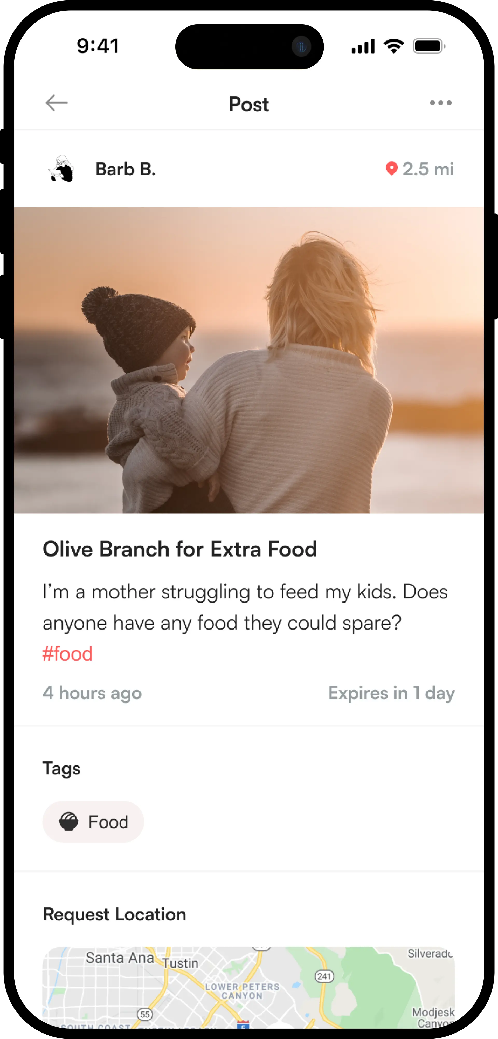 A phone screen example for making posts.