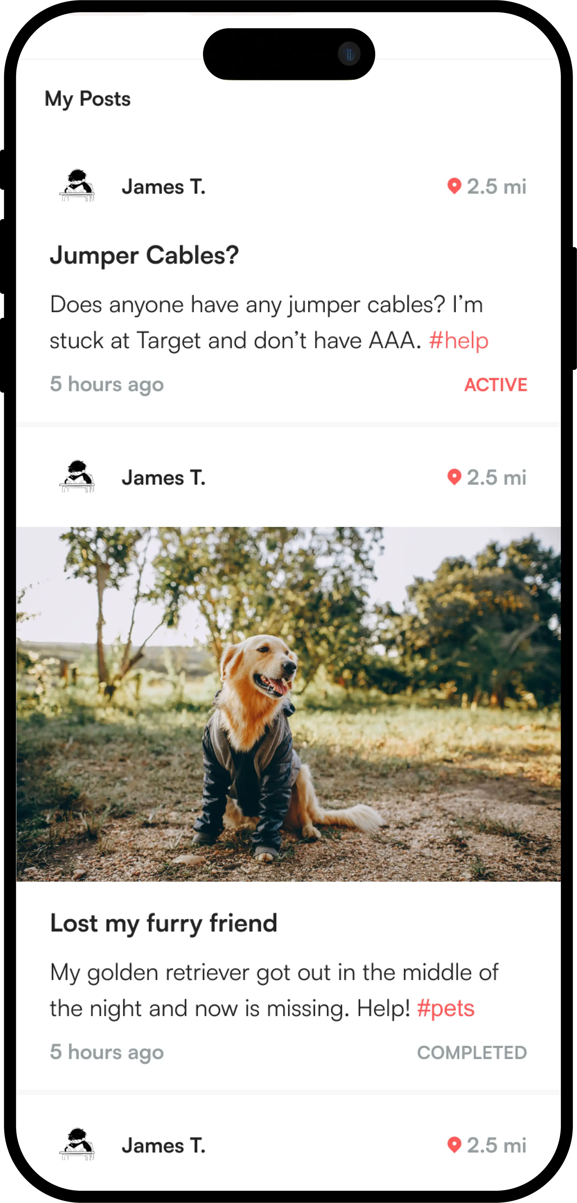 A phone screen example for profiles.